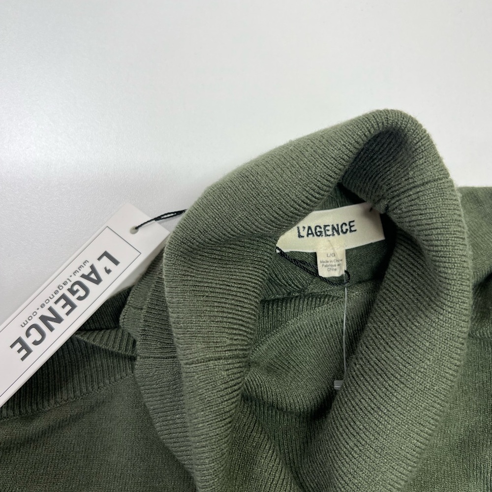 L'Agence Easton One Shoulder Sweater New with Tags Size Large Dark Green - Picture 11 of 16